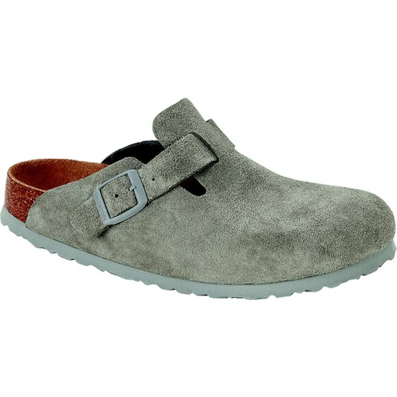 Birkenstock Boston Original Footbed Suede Clog Sz 38 (7-7.5) (Stone Coin) - Picture 1 of 5